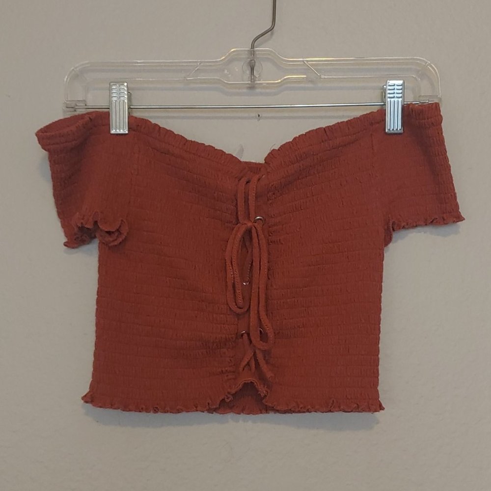 Lone Tree Off the Shoulder Crop Top